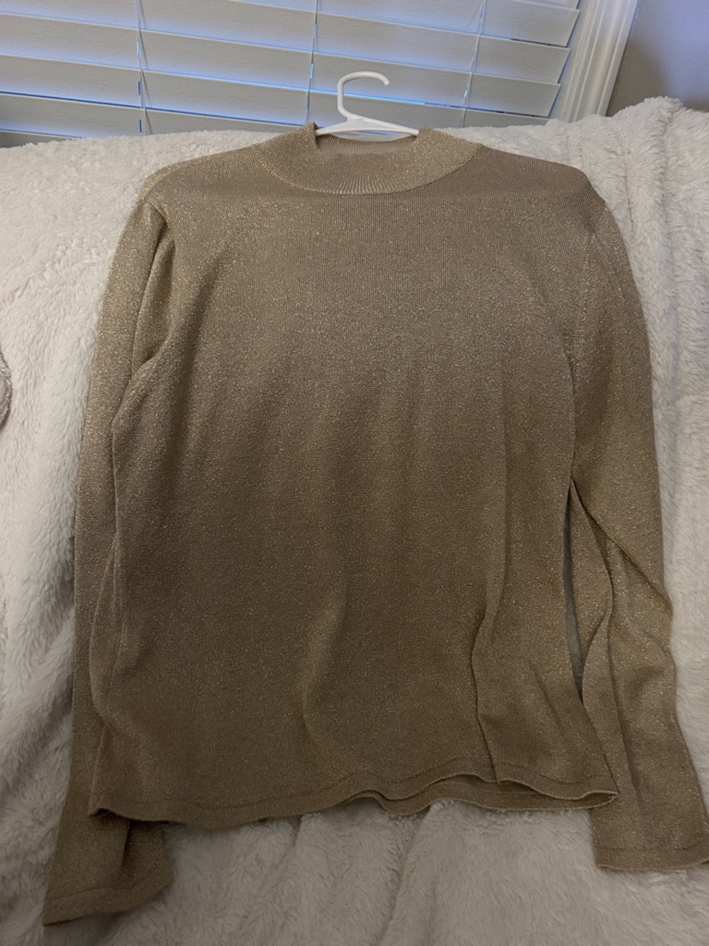 Talbots Metallic Gold Long-Sleeve Sweater - Women - Size L